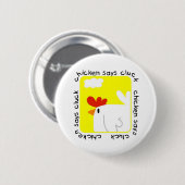 Huhn sagt Gluckern-T-Shirts und Geschenke Button (Vorne & Hinten)