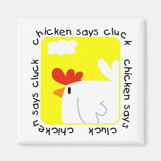 Huhn sagt Gluckern-T-Shirts und Geschenke Magnet (Vorne)
