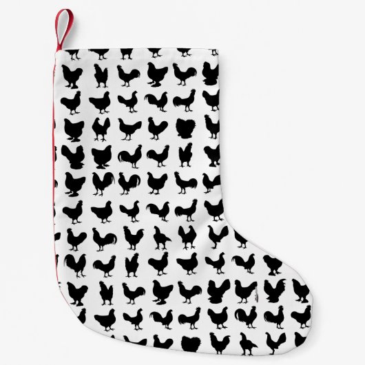 Huhn-Silhouetten Kleiner Weihnachtsstrumpf (Vorderseite)