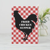 Huhn-Silo-, Roter u. weißerKaro-Stoff gebratenes Einladung (Stehend Vorderseite)