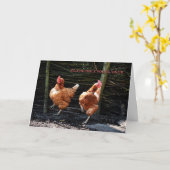 Huhn-Tanz-Gruß-Karte Karte (Gelbe Blume)