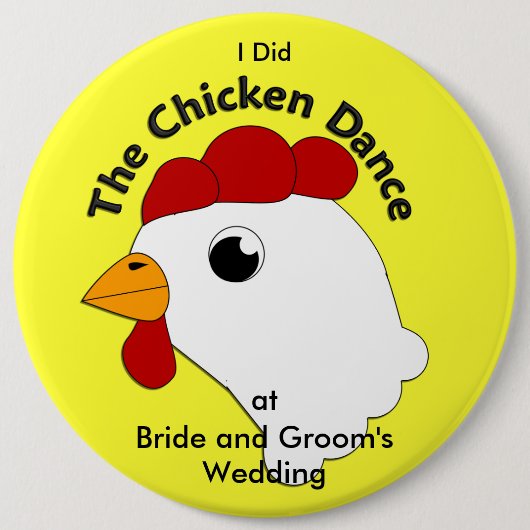 Huhn-Tanz-Hochzeit KRW enorme kundenspezifische Button (Vorderseite)