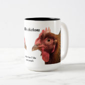 Huhn-Tasse - ich mag Hühner Zweifarbige Tasse (VorderseiteRechts)