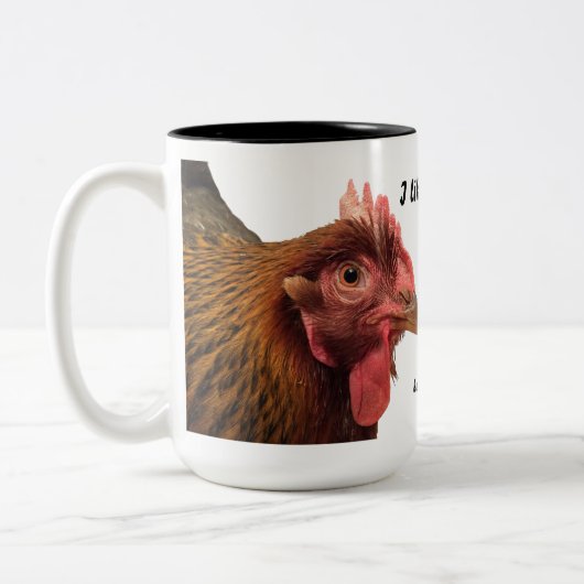 Huhn-Tasse - ich mag Hühner Zweifarbige Tasse (Links)