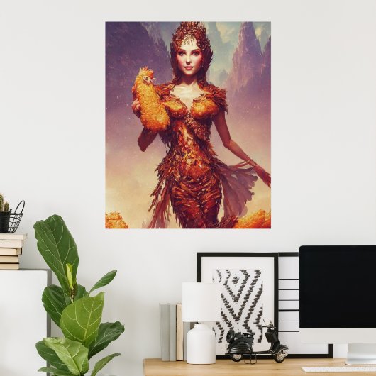 Huhn Tendies Goddess Poster (Heimbüro)