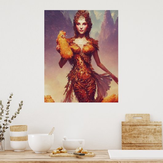 Huhn Tendies Goddess Poster (Küche)
