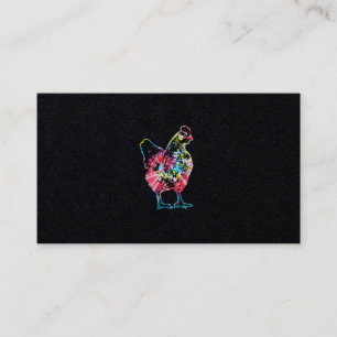 Huhn Tie Dye Hippie Geflügelzüchter Bauernhof Vint Visitenkarte