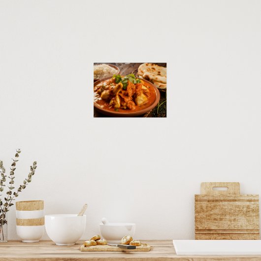 Huhn Tikka Masala Curry mit Reis Poster (Küche)