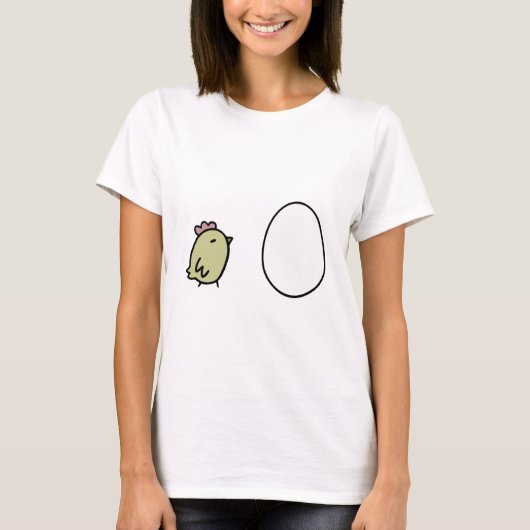Huhn u. Ei T-Shirt (Vorderseite)