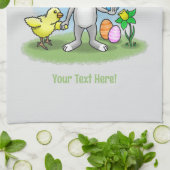 Huhn und der Osterhase Geschirrtuch (Gefaltet)