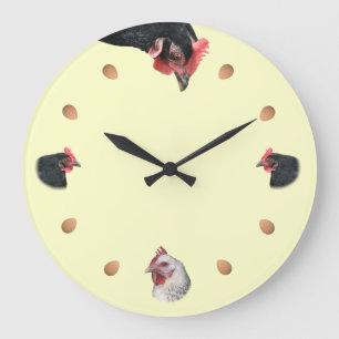 Huhn und Ei Große Wanduhr