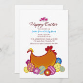 Huhn-und Ei-Ostern-Einladung Einladung (Vorne/Hinten)