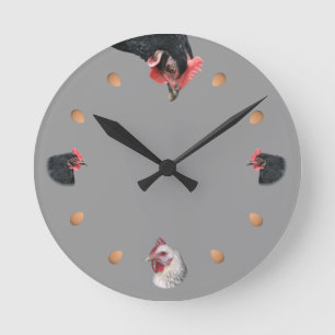 Huhn und Ei Runde Wanduhr