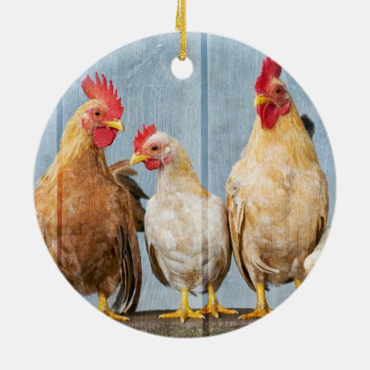 Huhn und Freunde Keramik Ornament (Hinten)