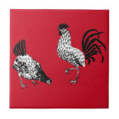 Huhn und Hahn Fliese (Vorderseite)