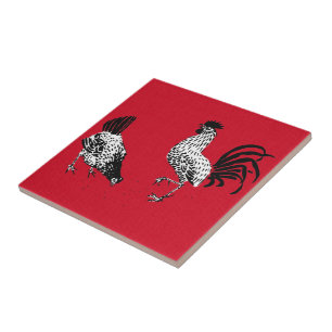 Huhn und Hahn Fliese