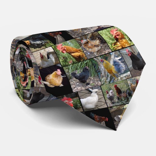 Huhn Und Hahn Foto Collage Krawatte Zazzle De