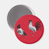 Huhn und Hahn Magnet (Vorderseite/Rückseite)