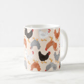 Huhn-und Hahn-Muster Kaffeetasse (VorderseiteRechts)