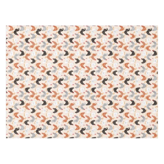Huhn-und Hahn-Muster Tischdecke (Vorderseite (Horizontal))