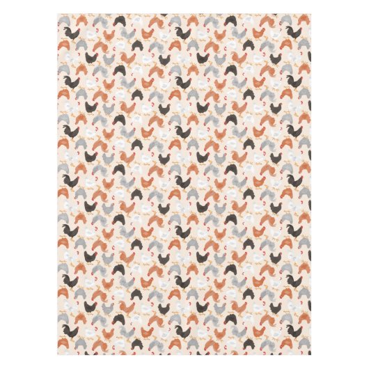 Huhn-und Hahn-Muster Tischdecke (Vorderseite)