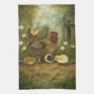 Huhn und Küken Bauernhof Küchenhandtuch Geschirrtuch