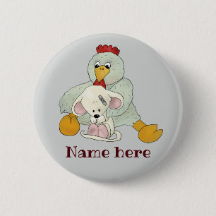 Huhn und Maus personalisiert Button