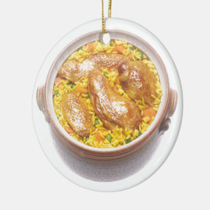 Huhn und Reis Keramik Ornament