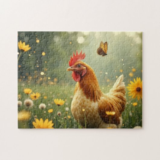 Huhn und Schmetterling Puzzle (Horizontal)
