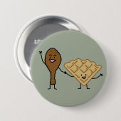 Huhn und Waffeln amerikanisch u. südliches Kochen Button (Vorne & Hinten)