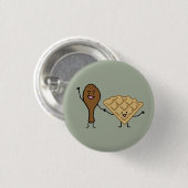 Huhn und Waffeln amerikanisch u. südliches Kochen Button (Vorne & Hinten)