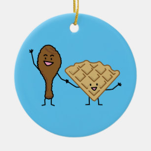 Huhn und Waffeln amerikanisch u. südliches Kochen Keramikornament