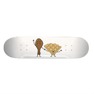 Huhn und Waffeln amerikanisch u. südliches Kochen Skateboard
