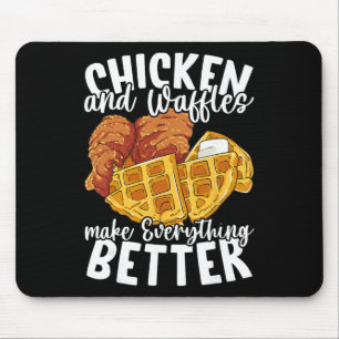 Huhn und Waffeln Brunch Essen Lustig Mousepad