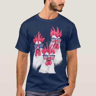 Huhn USA-Flagge Lustiges Hühnerliebhaber Mama Papa T-Shirt
