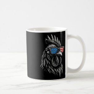Huhn Usa-Flagge Sungles Hahn 4. Juli Kaffeetasse
