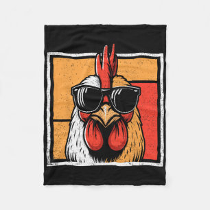Huhn Vintage Lustiger Hahn Bauer Hühner Vatertag Fleecedecke