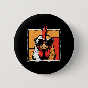 Huhn Vintage Lustiger Hahn Farmer Hühner Vatertag Button