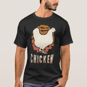 Huhn Vintage Retro Klassiker Tier Sonnenuntergang T-Shirt