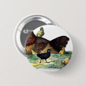 Huhn-Vintages Tier Button (Vorne & Hinten)