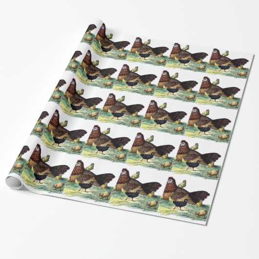 Huhn-Vintages Tier Geschenkpapier (Ungerollt)