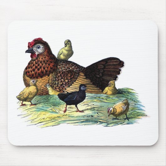 Huhn-Vintages Tier Mousepad (Vorne)