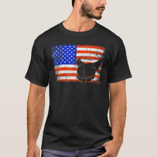 Huhn Vogel Vintage Amerikanische Flagge Huhn 4. Ju T-Shirt
