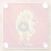 Huhn-Weihnachten auf Rot Glasuntersetzer (Rückseite)