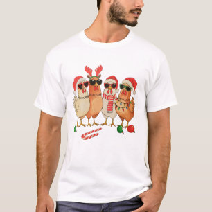 Huhn-Weihnachtsmann-Hut-Landwirtschaft-Familie-Wei T-Shirt