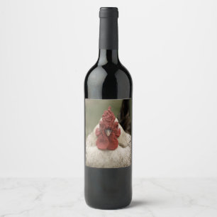 Huhn-Wein-Aufkleber Weinetikett