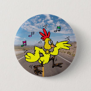 Huhn, welches die Straße kreuzt Button