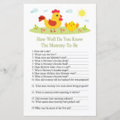 Huhn Wie gut kennen Sie das Baby-Duschspiel? (Vorderseite)