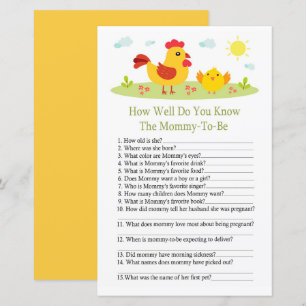 Huhn Wie gut kennen Sie das Baby-Duschspiel?