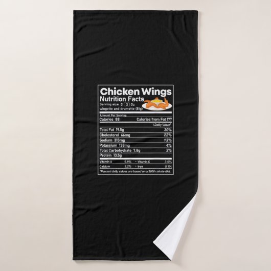 Huhn Wings Nutrition Fact Funny Erntedank Ch Badehandtuch (Badehandtuch)